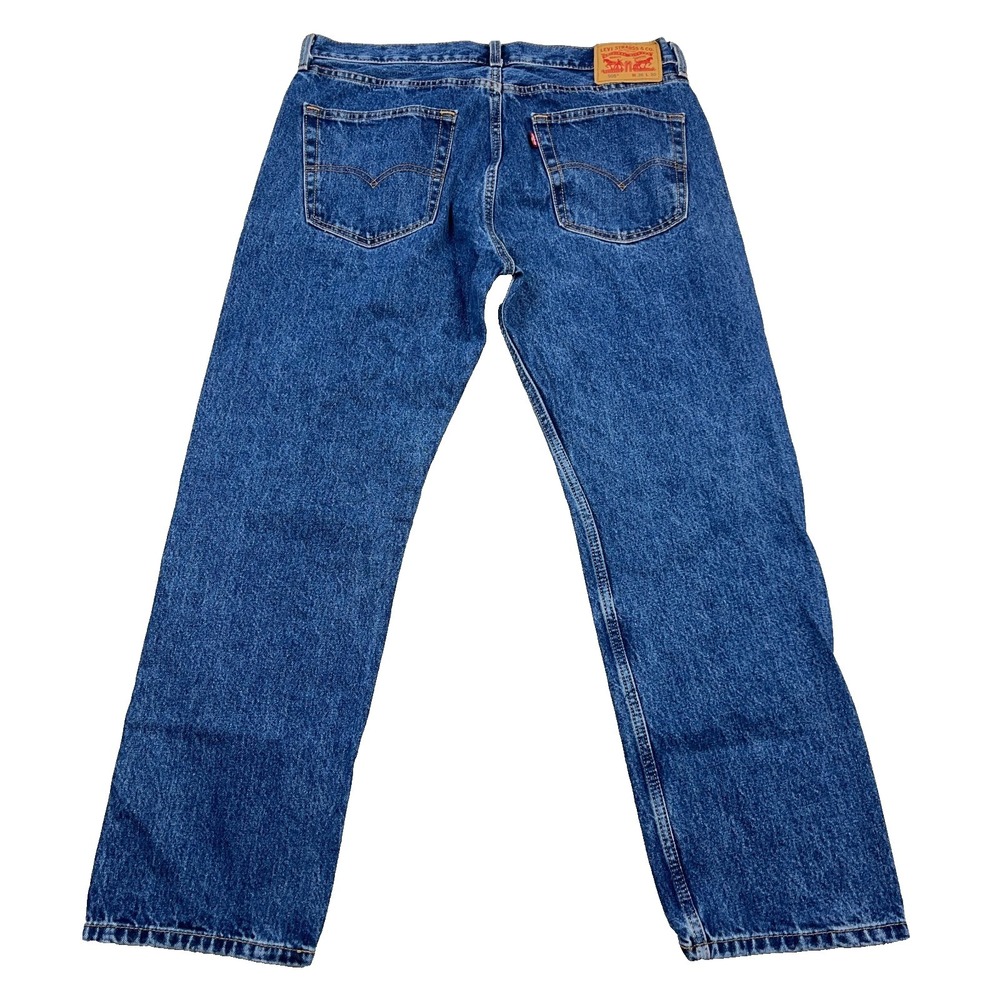 Levis 505 Jeans Men 36x30 Straight Leg Regular Fit Med Wash Work Pants Faded A37